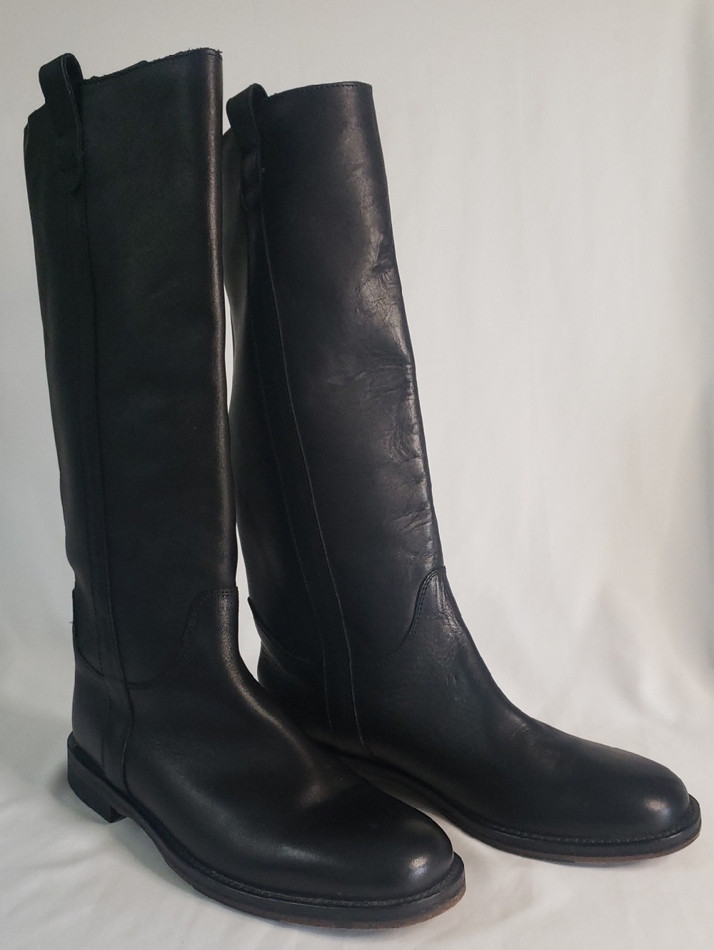 Vero Cuoio Italian Classic Tall Leather Riding Boots - Black